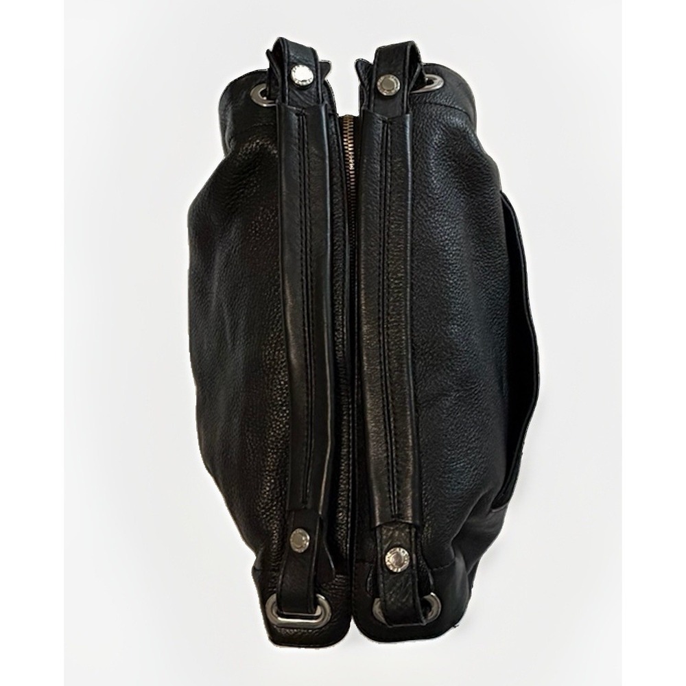 SANDRO Paris Amance Black Leather Luxury Handbag Old Money Minimalist Italy - Picture 6 of 16